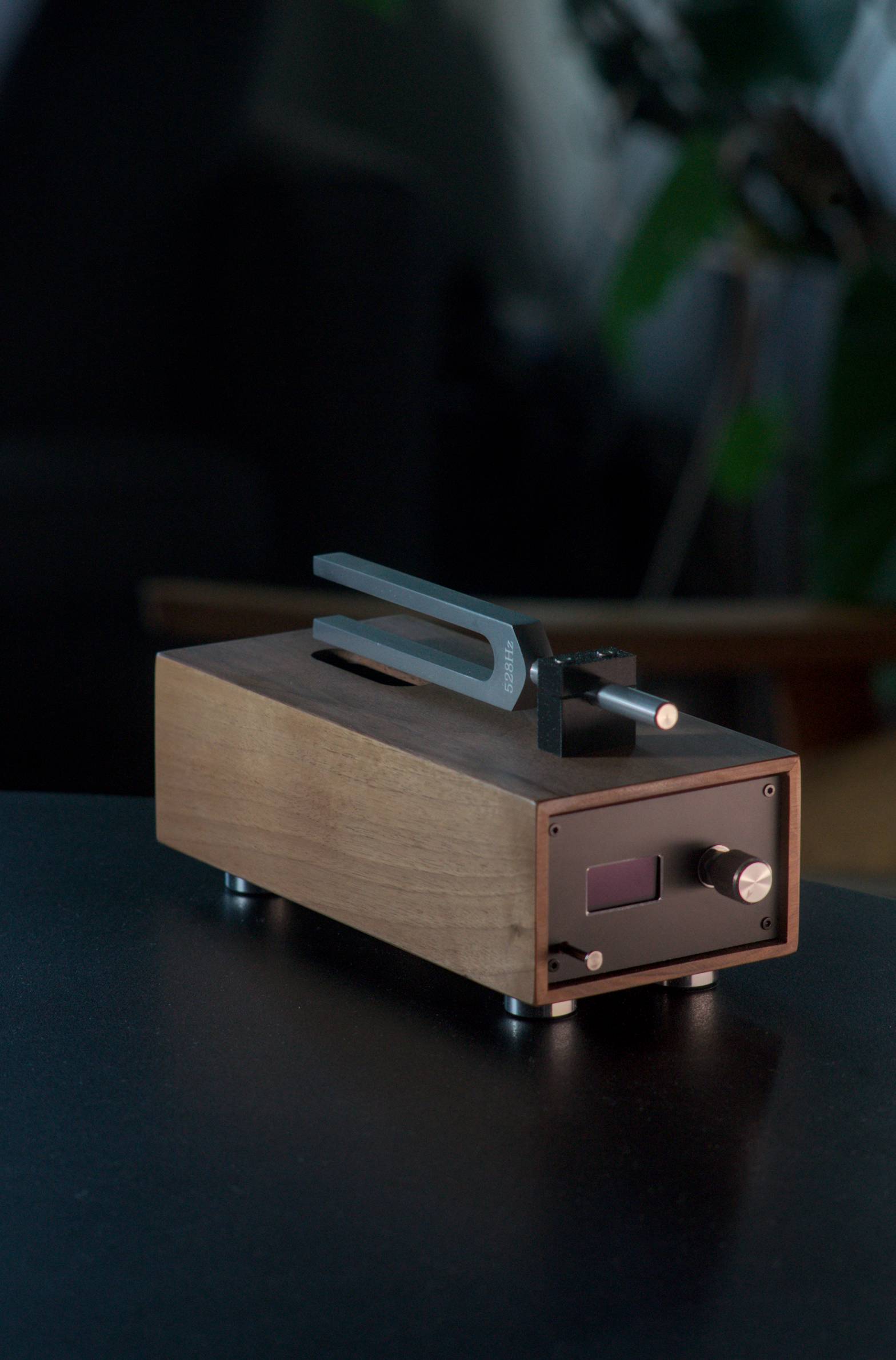 Harmaton on a desk in a sunlit workspace